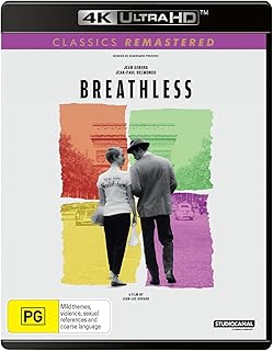 Breathless 4K Ultra HD | Jean-Luc Godard's | Jean Seberg, Jean-Paul Belmondo | Region Free