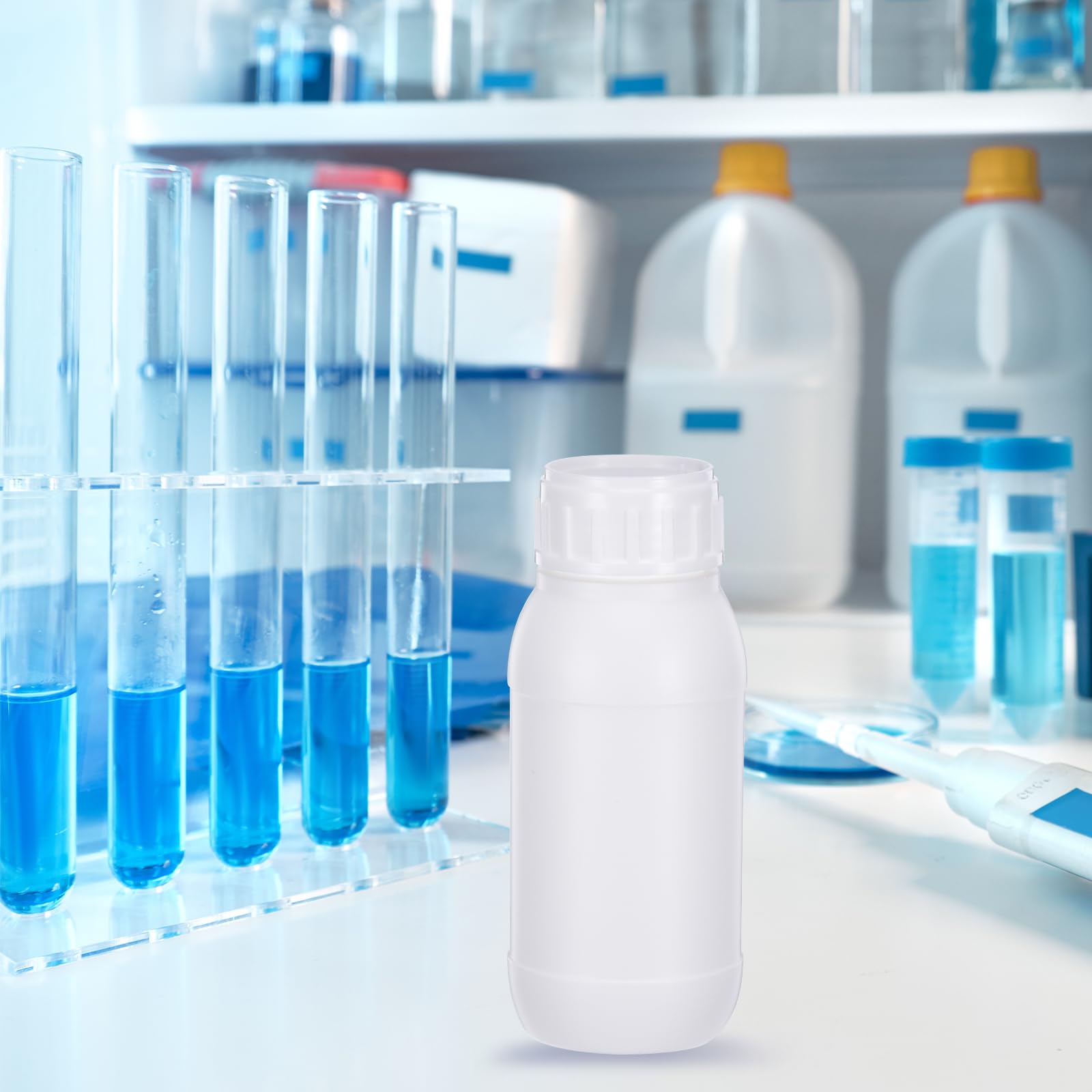 PATIKIL 10Pz 100ml Bottiglie Reagenti, Bottiglie a Bocca Rotondo Stretta PE Tappo Vite per Conservazione Acqua Liquidi e Campioni Solidi Contenitore da Laboratorio, Bianco Traslucido