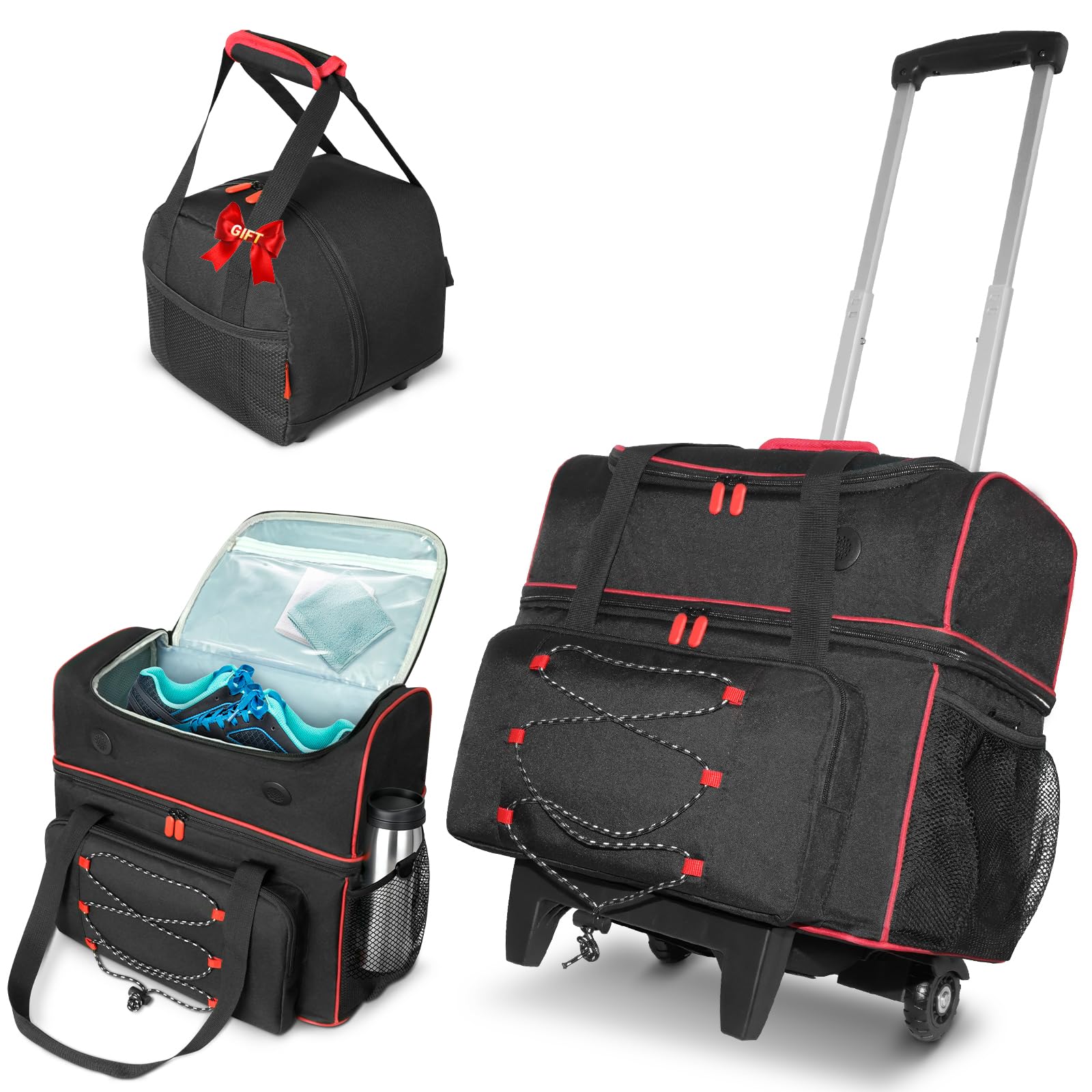 Amazon.com : LIWSHWZ 3 Ball Bowling Bag with Wheels,1 Ball Tote+2