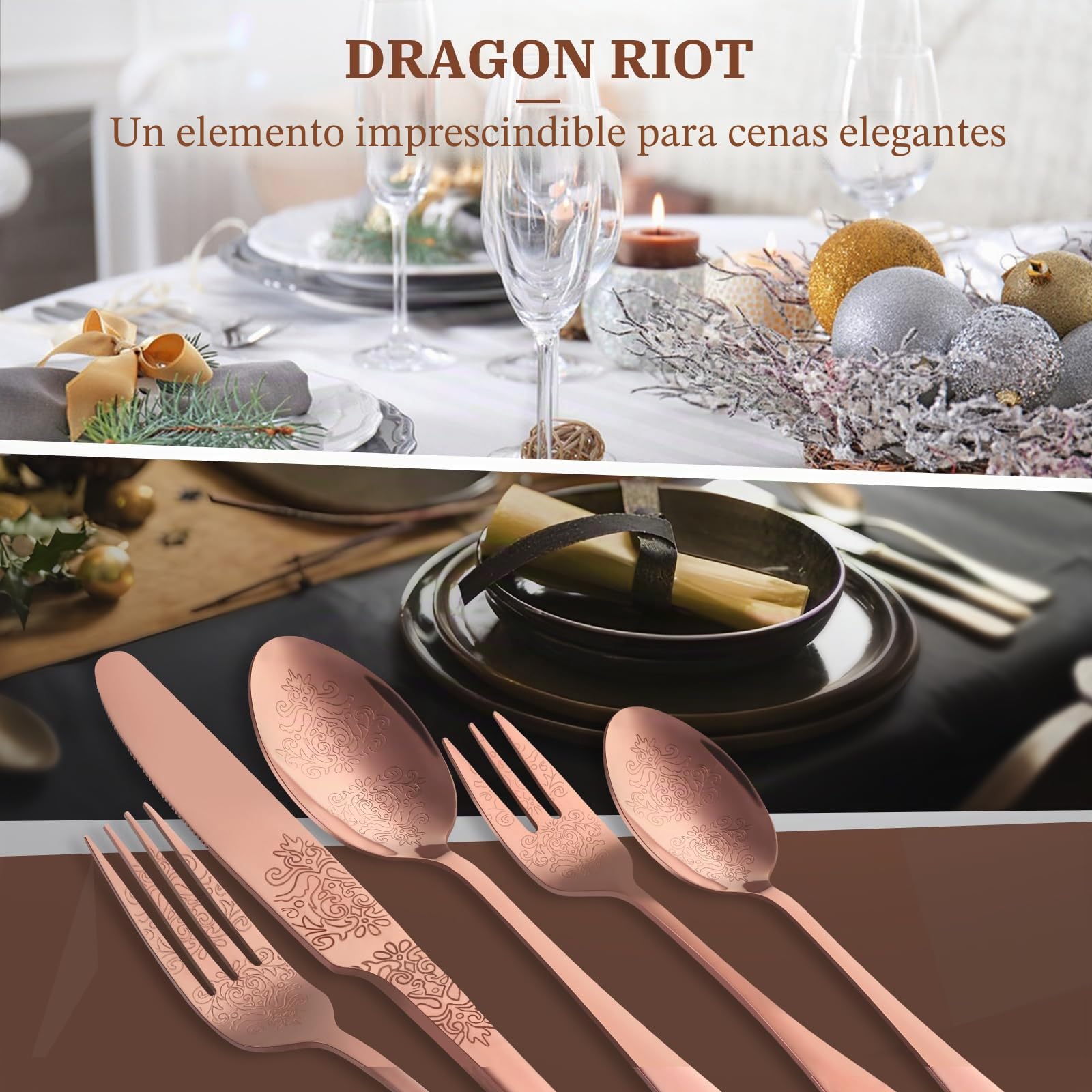 DRAGON RIOT Juego de Cubiertos Acero Inoxidable 20 Piezas para 4 Personas