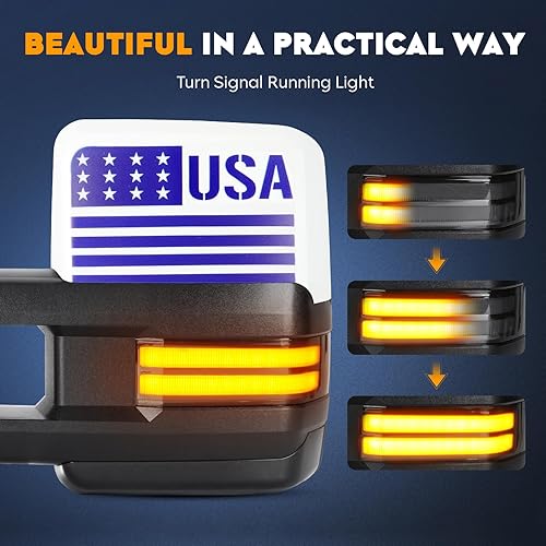 Miniatura 2 de Espejos de remolque 2003 2004 2005 2006 para Cadillac Escalade Chevy Avalanche Silverado GMC Sierra Yukon 1500 2500 HD 3500, Classic 2007 Potencia