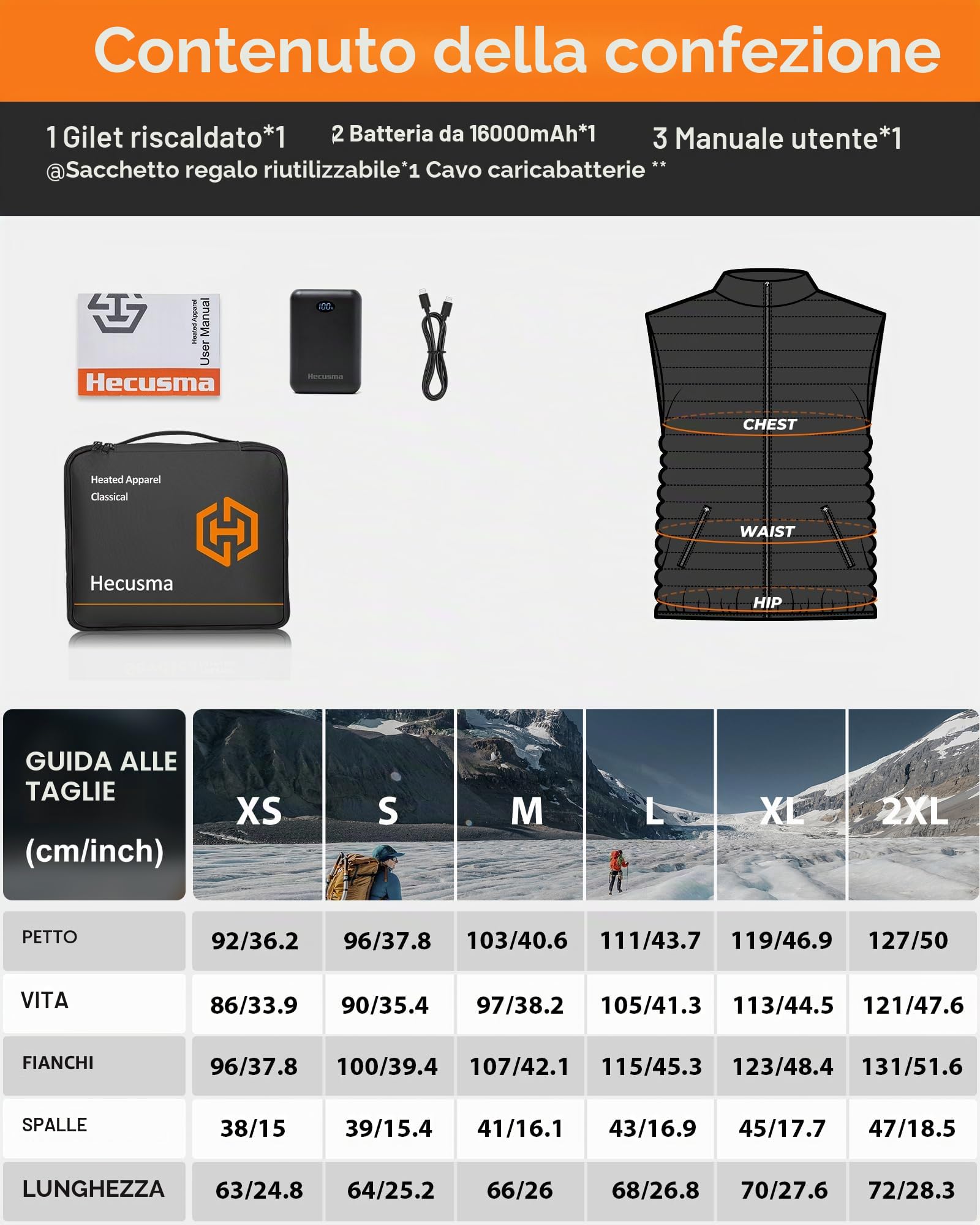 Pile Gilet Riscaldato Donna con 16000mAh 7.4V Batteria Inclusa, Gilet Donna Riscaldato, Gilet Riscaldato in Pile per Caccia, Sci e Motociclismo all'Aperto-XS
