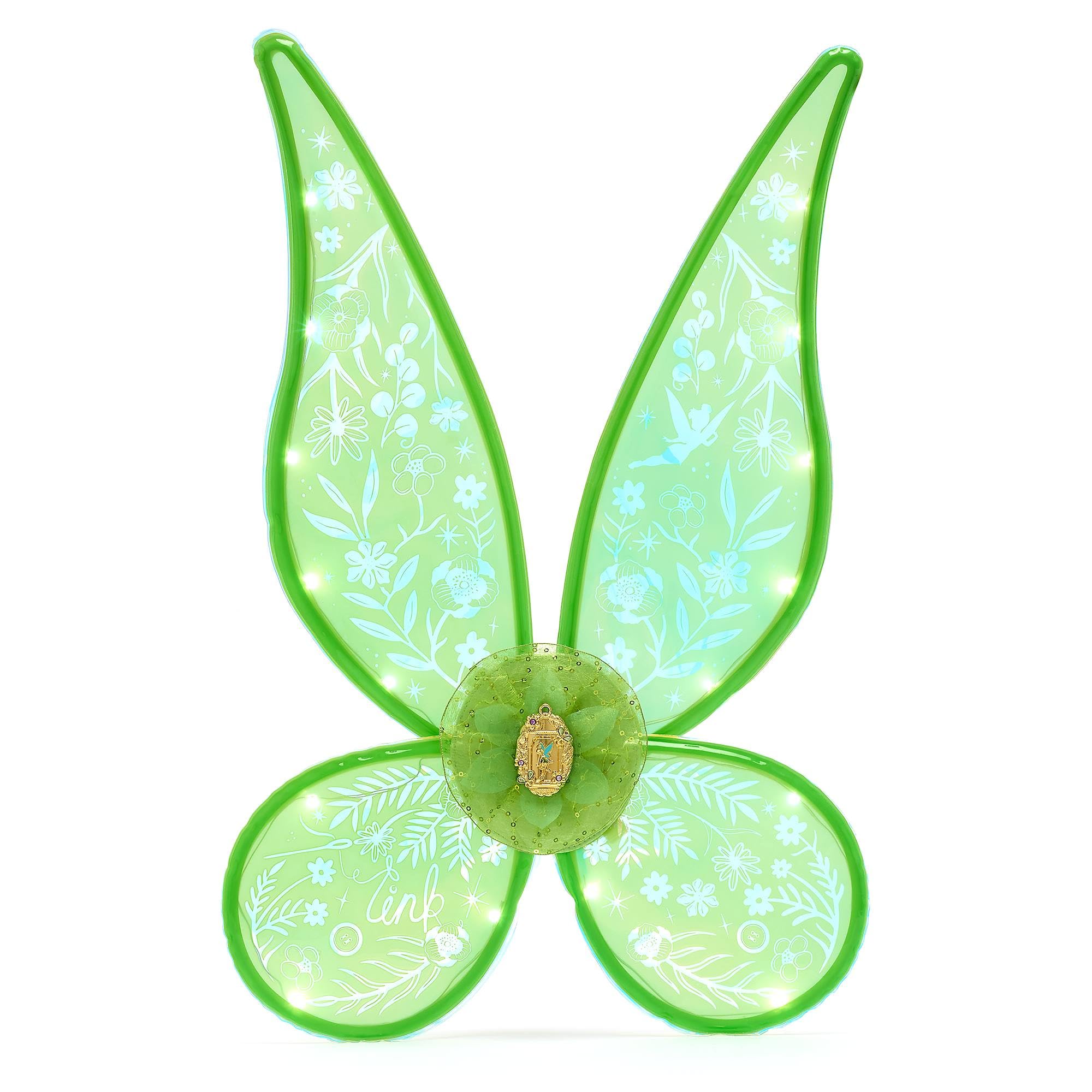 Disney Store Official Ailes de Clochette pour Enfants, Peter Pan, Ailes de fée Vertes et Lumineuses, Piles incluses