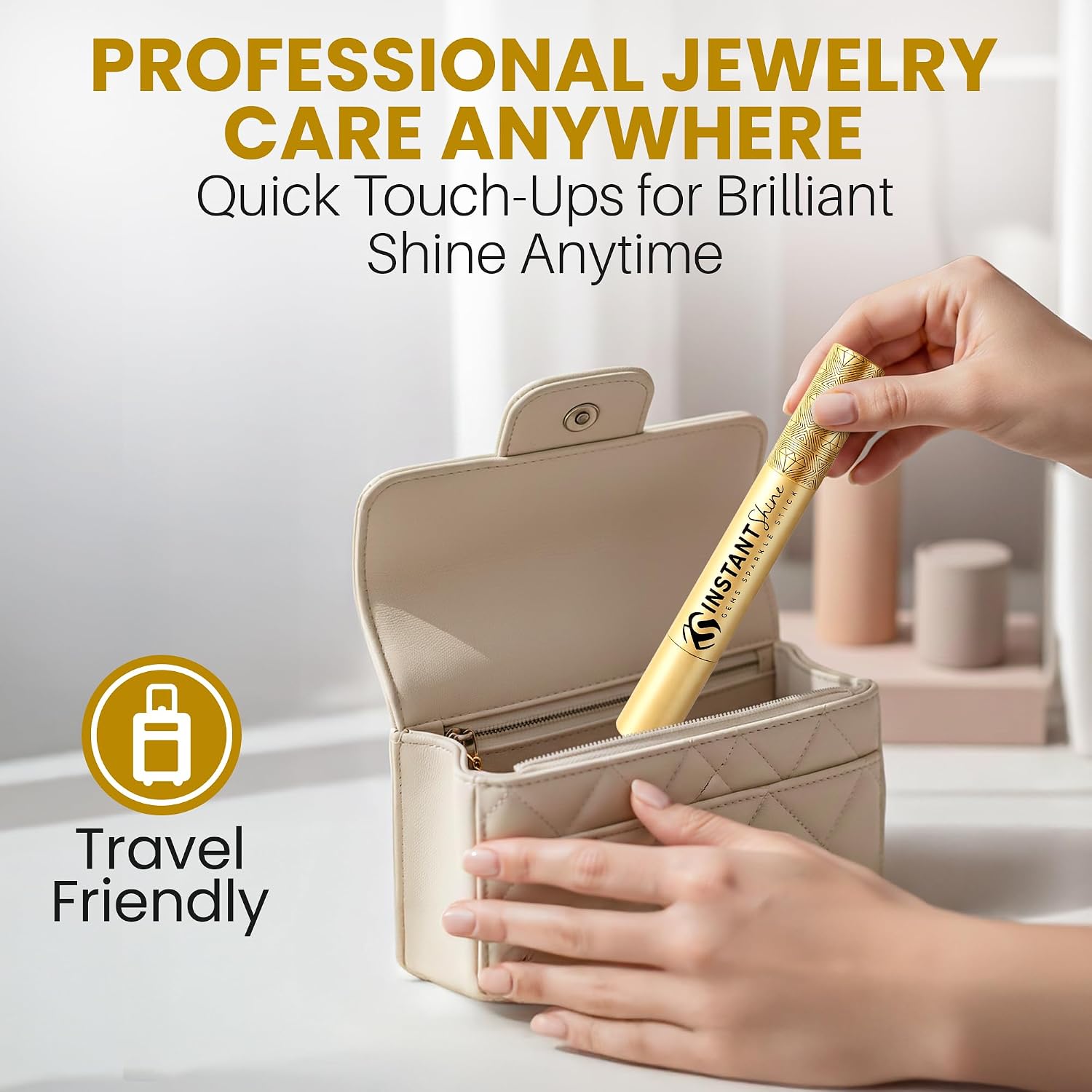 Professional Jewelry Cleaning Pen with Safe Liquid Formula, Has no Ammonia, no Acid, and no Alcohol - Instant Shine for All Gemstones, Diamonds & Metals, (Made in USA)
