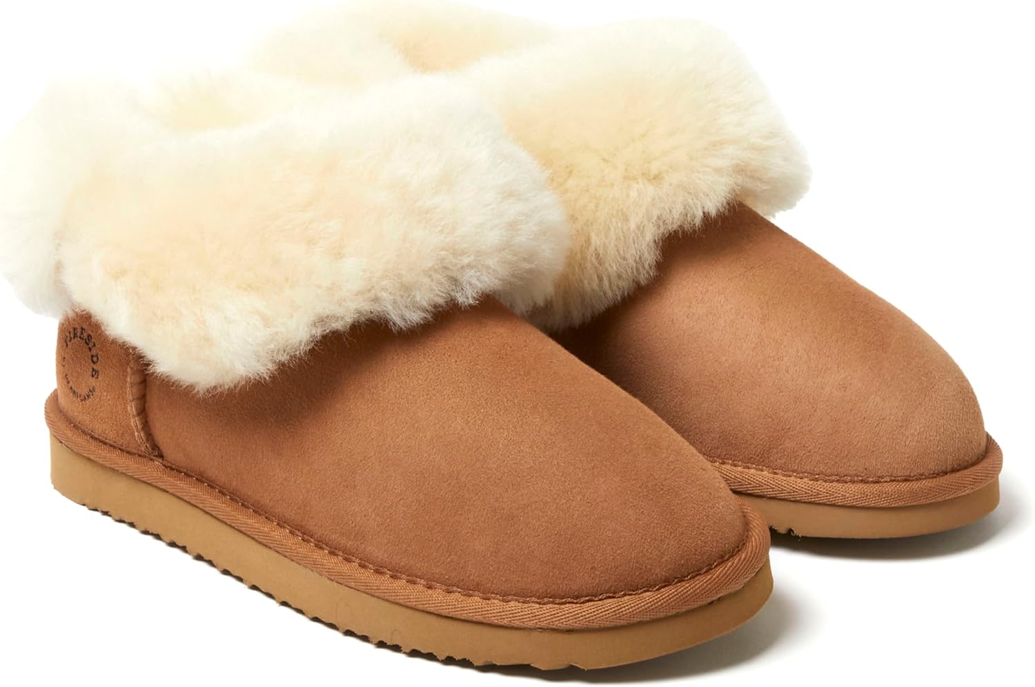 Dearfoams Women's Fireside Shearling Water Resistant Indoor/Outdoor Foldover Boot Slipper - Image 8