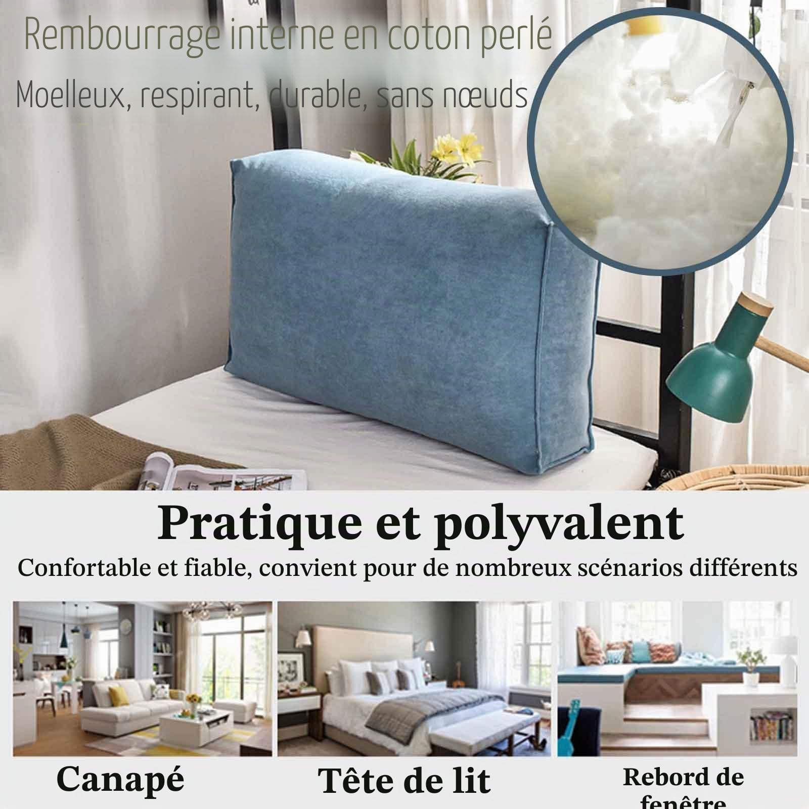 Coussin Dossier Canapé Coussin Tete De Lit Coussin De Lecture pour Lit Confortable Coussin Lombaire Oreiller Ergonomique Dossier De Lit Lavable,#9-100x45x12cm