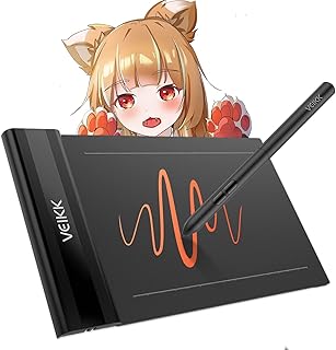 VEIKK ペンタブ 6×4インチ スマホ対応 持ち運び便利 板タブ 筆圧感知8192段階 傾き検知±60° 電源不要ペン ペンタブレット イラスト お絵描き 漫画 ゲーム Windows Mac Android Linux 対応 初心者 子供 学生(S640 V2)