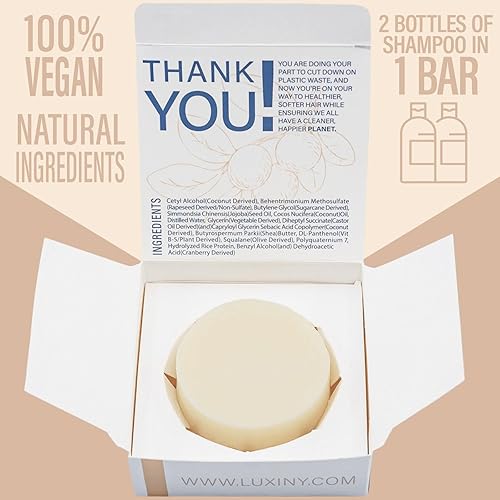 Miniatura 8 de Champú y acondicionador en barra  sin sulfato, juego sin perfume con 1 barra de champú (2.16 oz) y 1 barra de acondicionador profunda (1.76 oz),