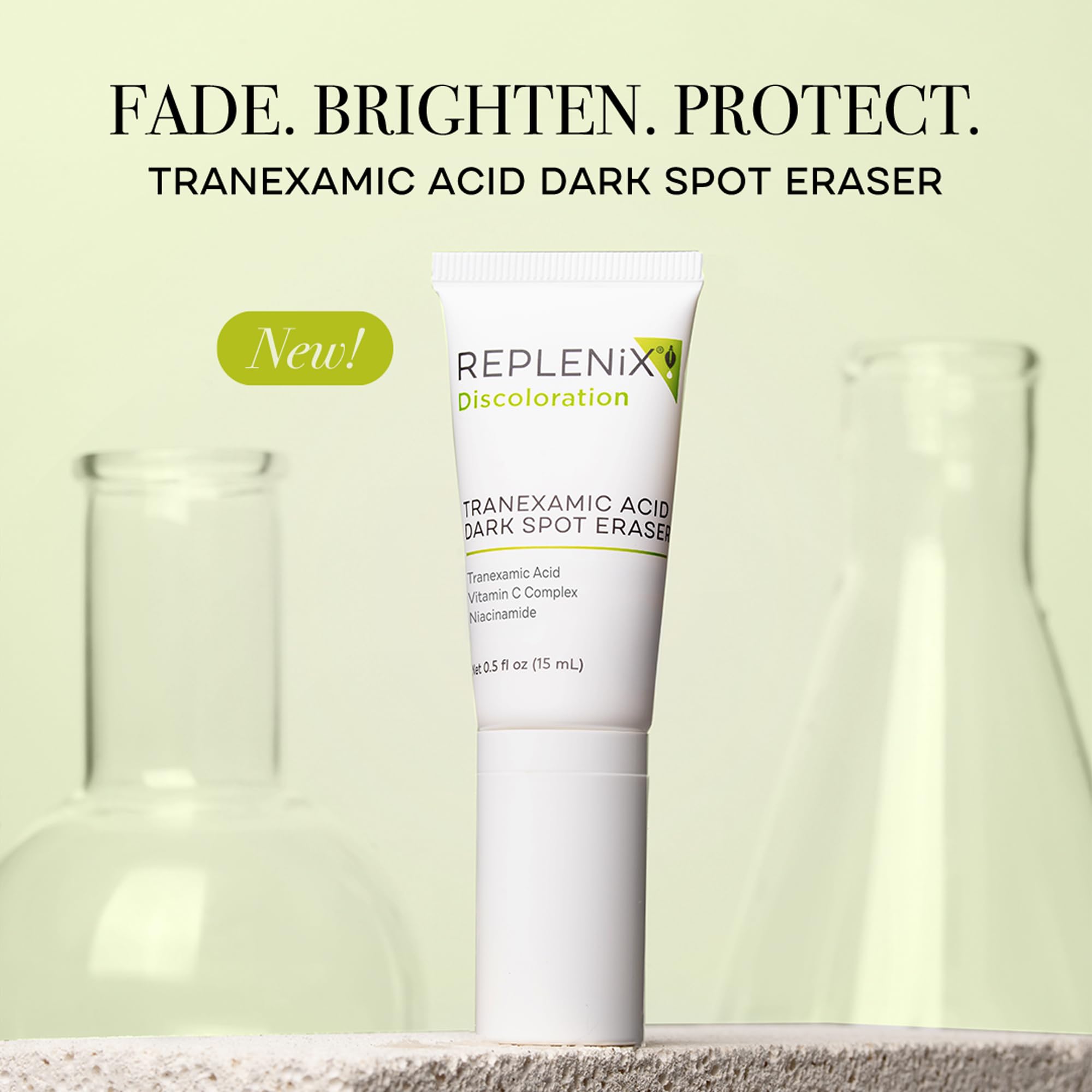 Replenix Tranexamic Acid Dark Spot Treatment, Daily Medical-Grade Topical Discoloration Serum for Uneven Skin Tone, Gluten, Paraben, Fragrance & Cruelty Free (0.5 oz)