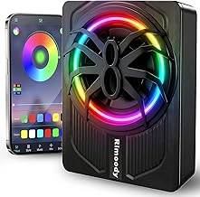 Hodozzy Caisson de Basse Voiture Fin sous, 1000W Subwoofer sous Le Siège de Voiture avec Amplificateur Audio Intégré, Caisson de Basse avec Entrée de Niveau Haut/Bas, lumière Ambiance RGB Couleur