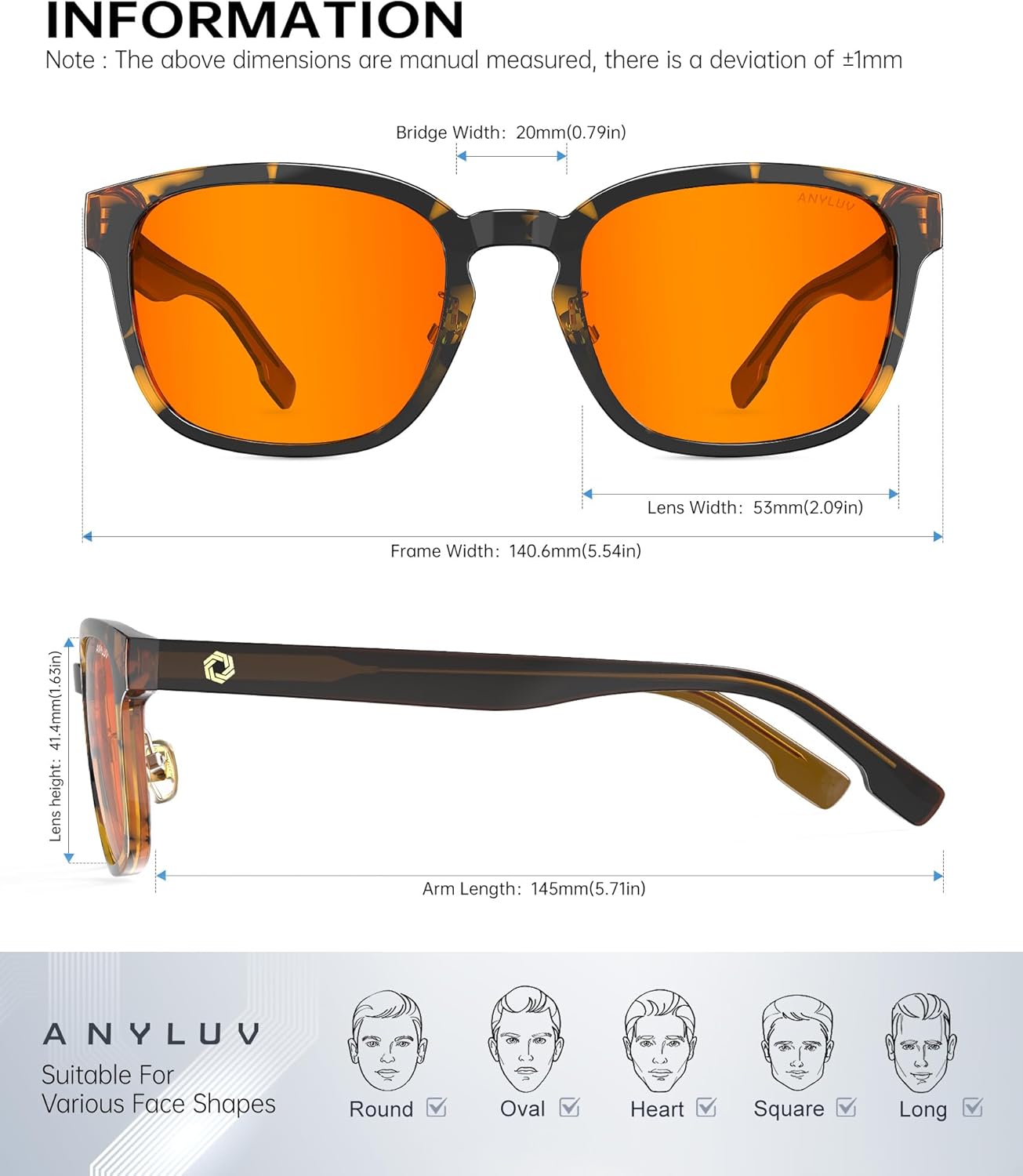 ANYLUV Blue Light Glasses Men Women Computer Gaming Glasses Anti Eyestrain Lightweight Blue Light Blocking Glasses - Image 4