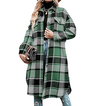 Amazon.com: UHHFUYF Women's Plaid Print Button Front Drop