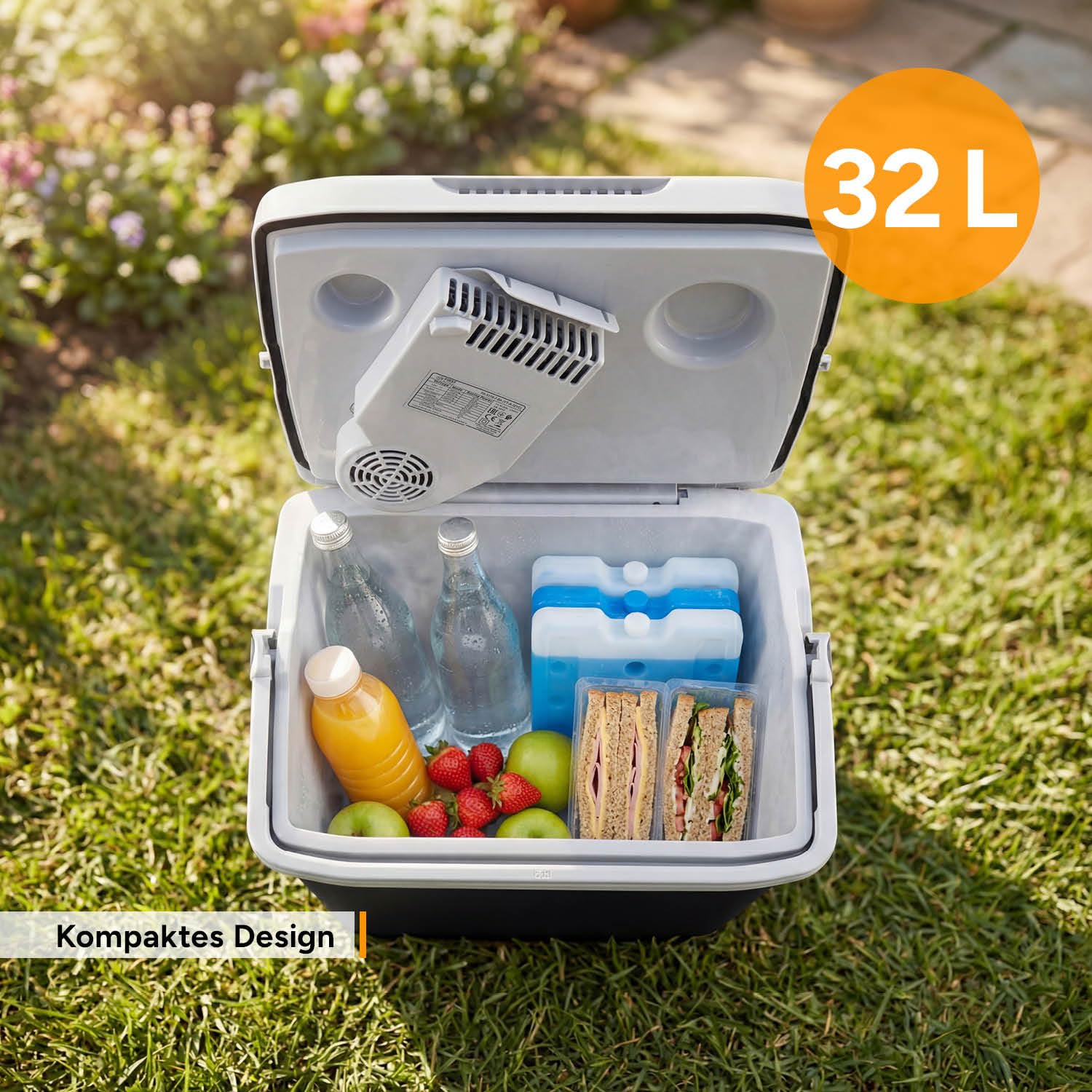 TZS First Austria Thermoelektrische Kühlbox 32L 230V/12V/USB-C PD 3.0 Mobile Minibar Schwarz/Grau