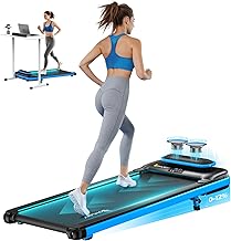 OWLSKY Walking Pad & App, 2 in 1 Under Desk Treadmill for Home & Office, 2.5 HP Quiet Mini Treadmill Max 250 lbs with Remote Control & LED Display, Compact Tapis Roulant (Blue)