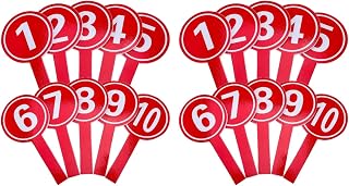 Amosfun Handheld Scoring Paddles 7.67 Inch Foam Handle Score Cards 1-10 Numbers for Sports Games Judging Voting Multipurpose 20-Pack