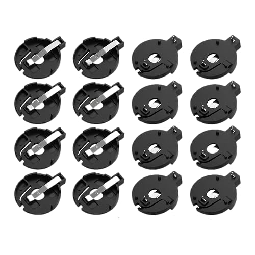 NZUCPZ 16 Packs CR2032 Battery Holder Cell Socket with 2 Pin Leads for CR2032 2025 2015 Button 3V Plastic Metal Case Solder Mount Accessory