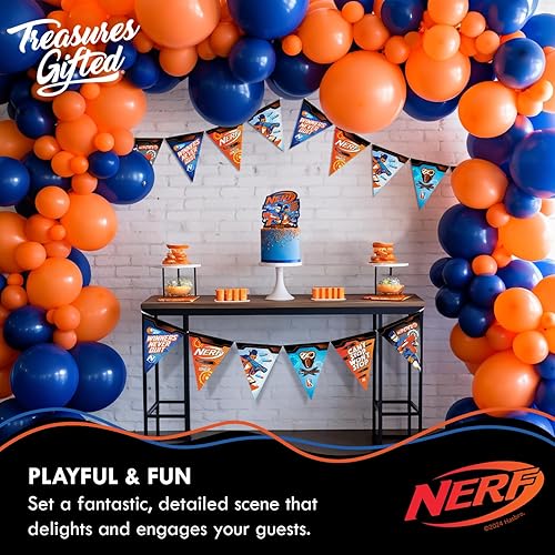 Miniatura 6 de Treasures Gifted Suministros para fiesta de cumpleaños Nerf con licencia oficial, sirve para 24 invitados, juego de vajilla para principiantes,