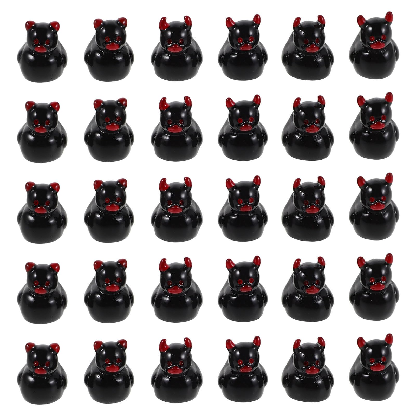 PACKOVE 30pcs Tiny Resin Ducks Figurines for DIY Fairy Garden and Dollhouse Decor, Black Mini Duck Figures Unique Design and Versatile Decoration for Office Desks and Craft Projects