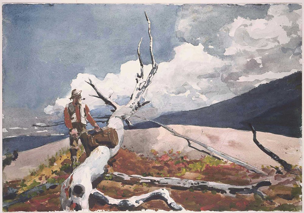 Woodsman and Fallen Tree de Winslow Homer : grande impression d'art mate