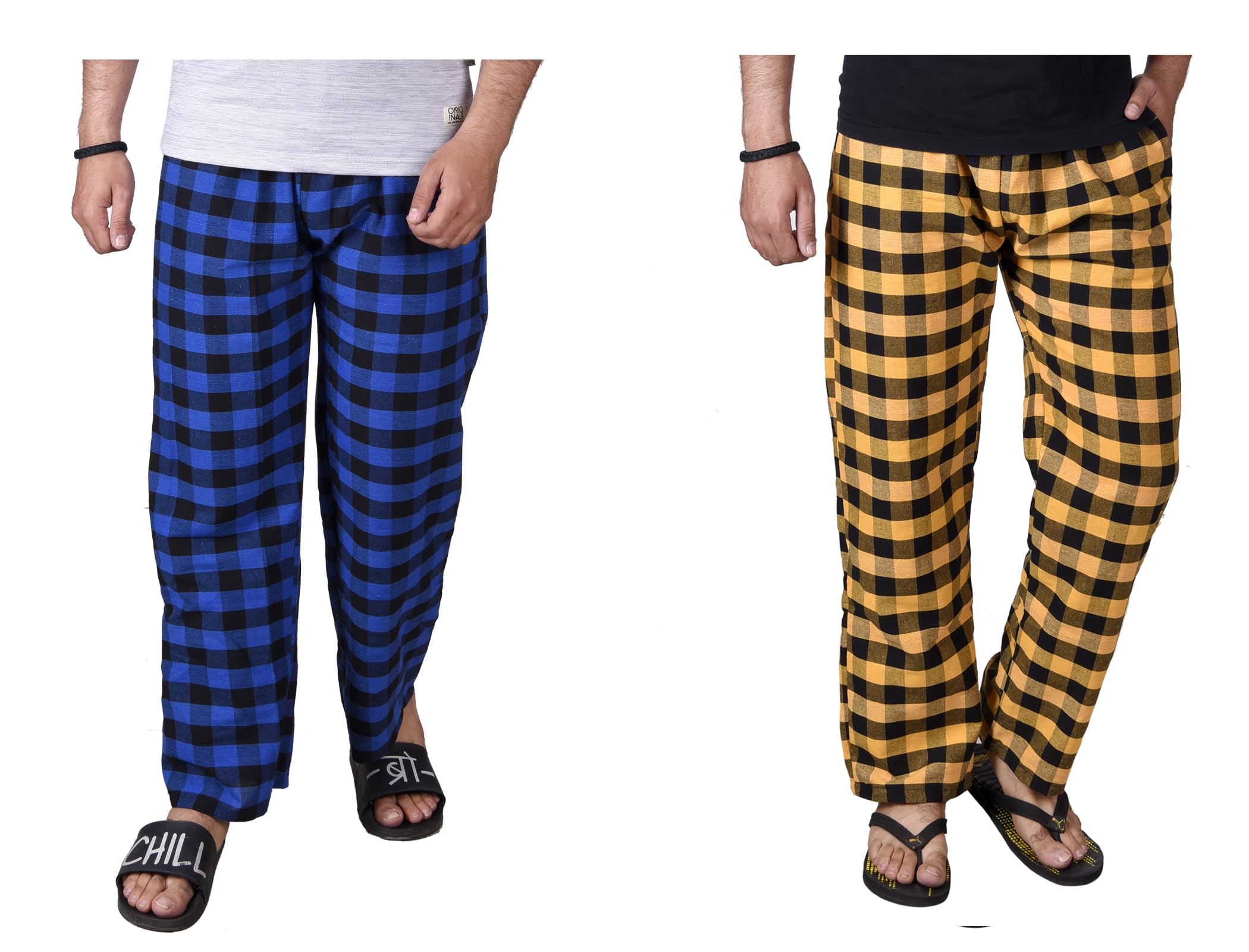 fusfus Men's Cotton Check Pyjama, Pack of 2 (FS416)-picture-39