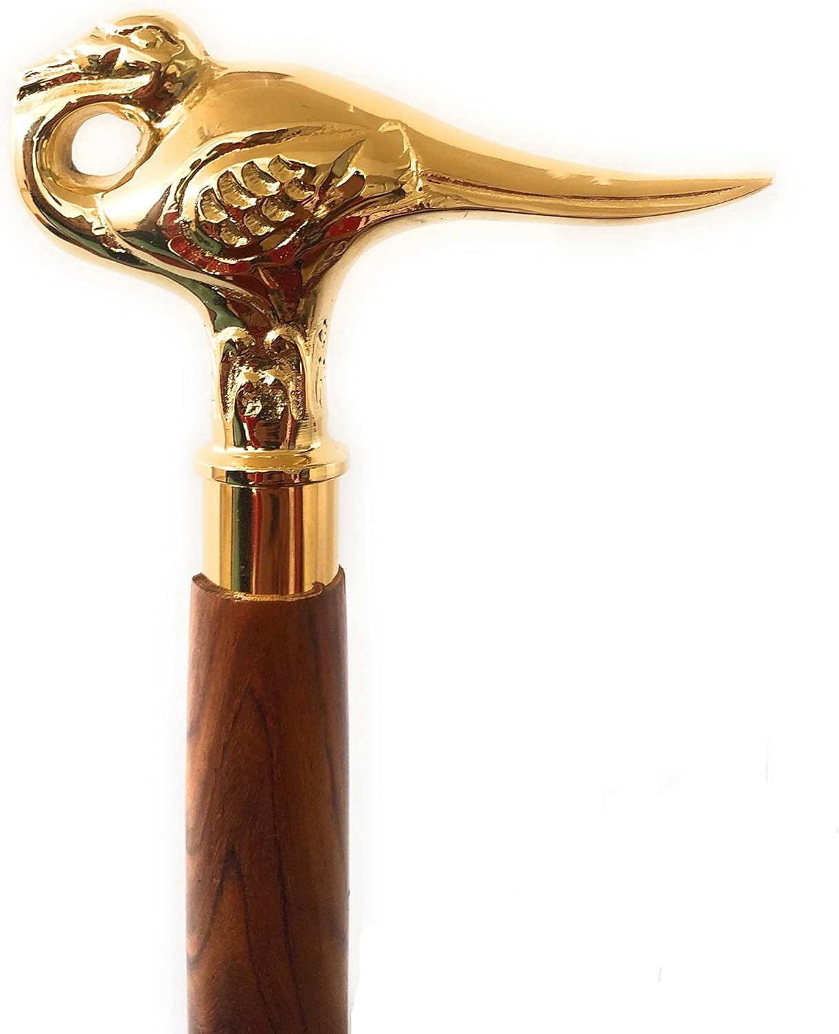 Walking Stick Gold Swan with Brown Beech Wood Shaft | Agatha Christie's Poirot Cane