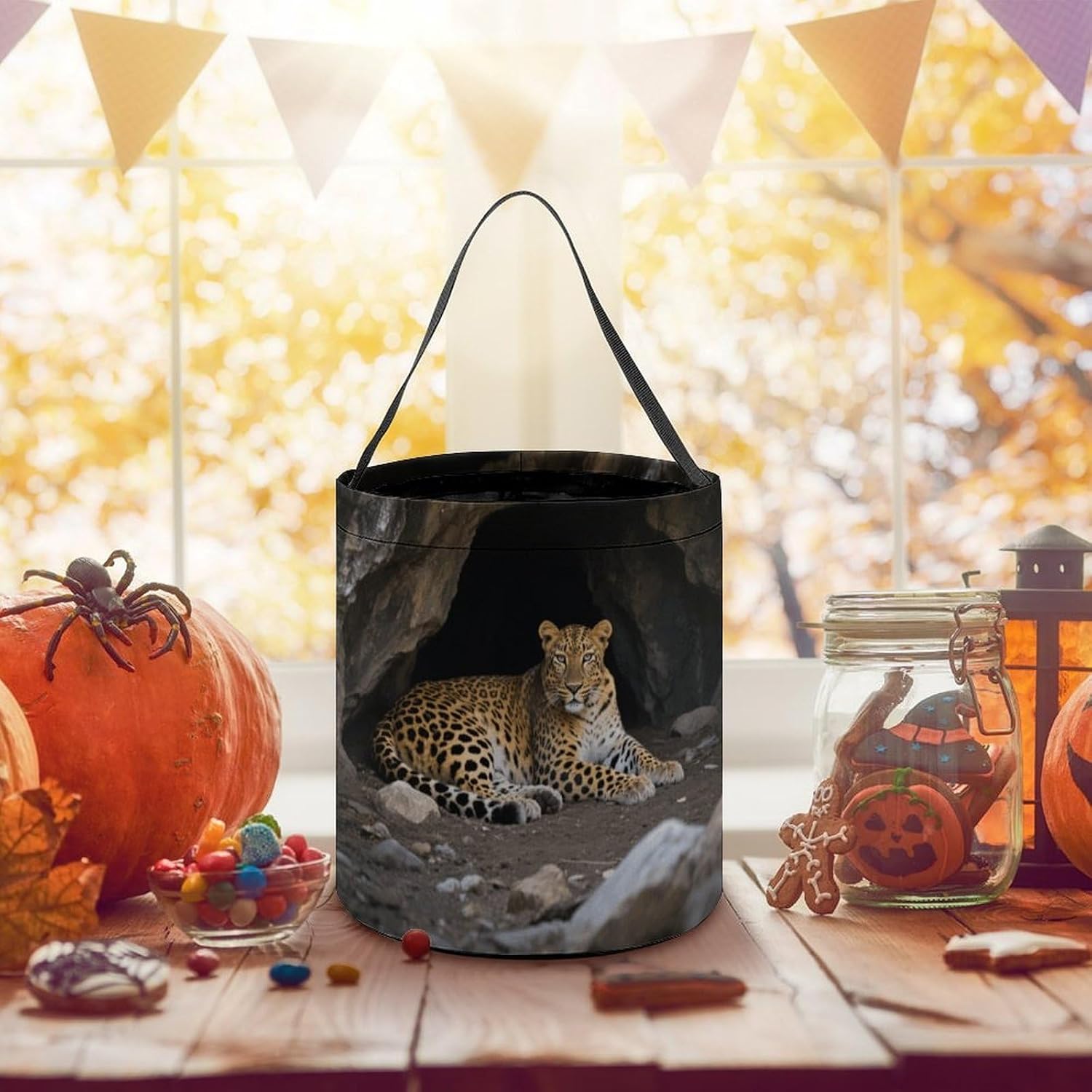 Cougar in The Cave Halloween Candy Bag Trick Or Treat Bucket image 3