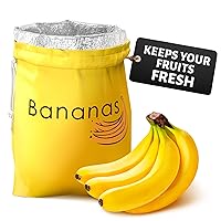 VIKROM Banana Storage Bag with Aluminum Lining - Reusable Nylon Keeper Keeps Bananas & Produce Fresh Longer 13.8x10.6"