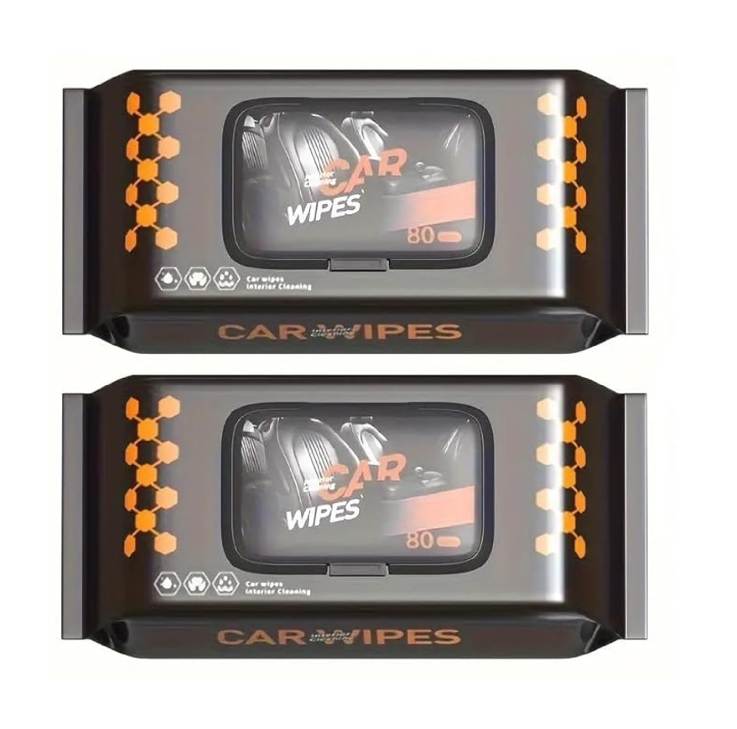 Winkelen Car Interior Cleaning Wet Wipes Tissue Paper 160 Pcs, Car Seat Window Cleaning Disposable Wipes for Car Care, Auto Car Dashboard Glass Leather Steering Cleaner Wipes for Cleaning Car (2 Pack)