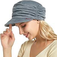 Auemdrey Women's Fashion Visor Hat with Brim - Breathable Newsboy Cap for Hair Loss, Daily Wear & All Seasons