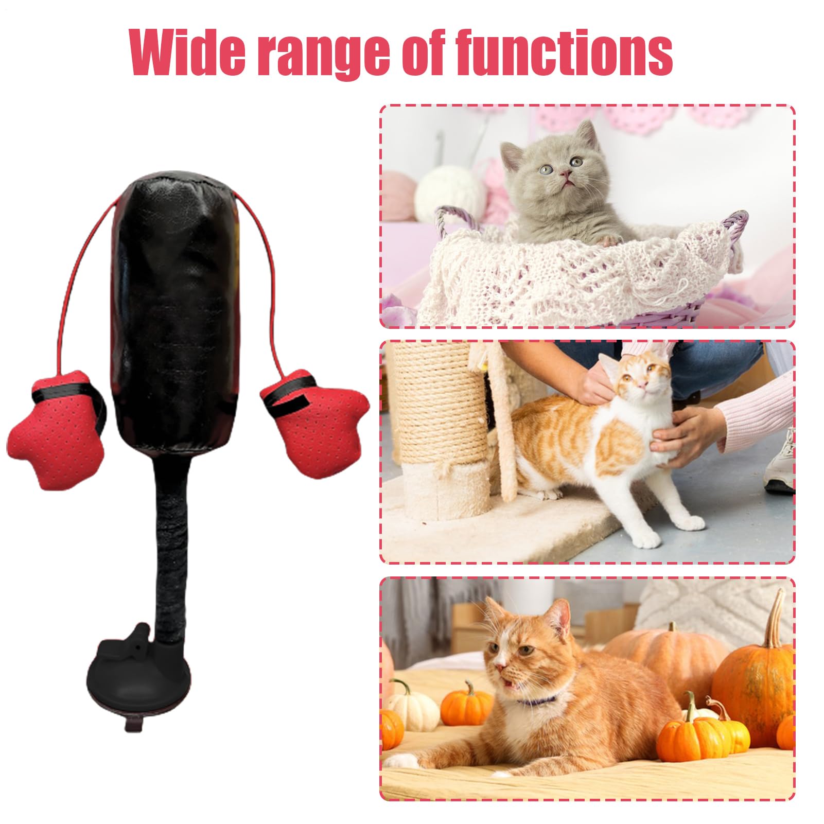 Sac de Frappe pour Chat, 14 x 29 cm Ca-TS Boxing Ba-GS Toy, Ca-t Punch Ba-g, C-at Jouet d'exercice, créatifs pour Chaton, sûrs, Jouet d'exercice interactif pour Animaux de