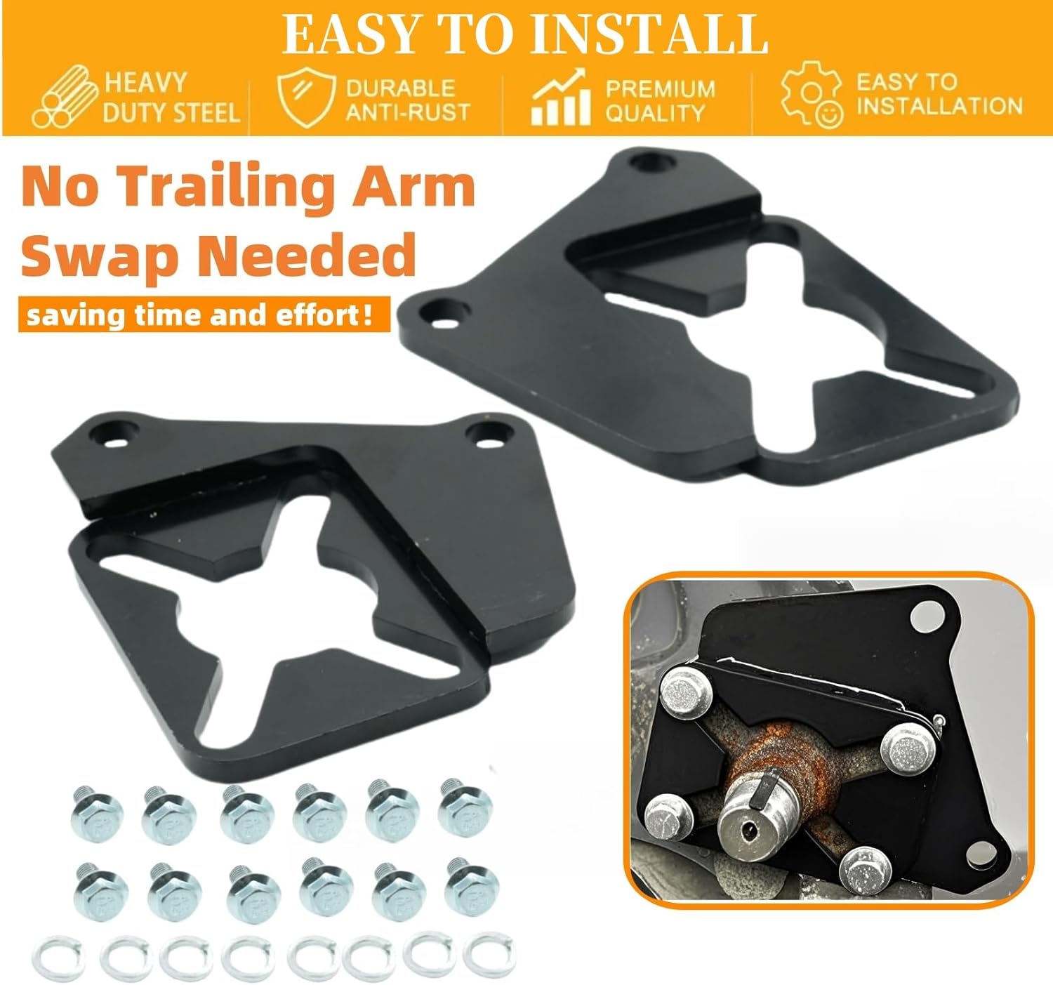 Rear Disc Conversion Brackets for Honda Civic Hatch Coupe Sedan 1992 1993 1994 1995 1996 1997 1998 1999 2000 Disc Rear Brake Conversion Brackets Kit