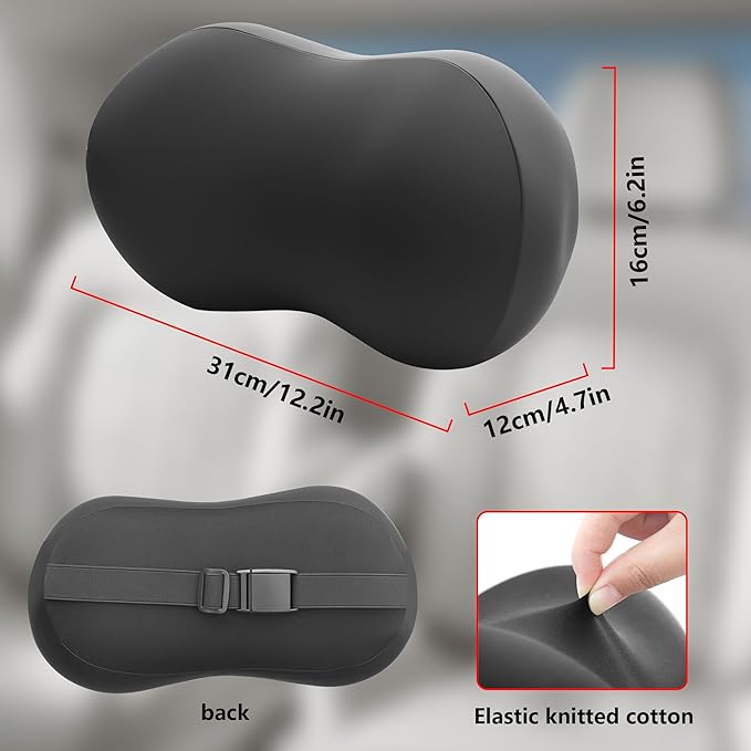 Almohada cervical para auto espuma viscoelástica negra miniatura 2