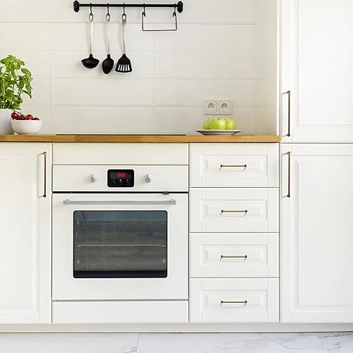 Miniatura 5 de Paquete de 2 tiradores de gabinete de latón antiguo, manijas de cajón de barra central de agujero de 6-14 pulgadas para armarios de cocina,