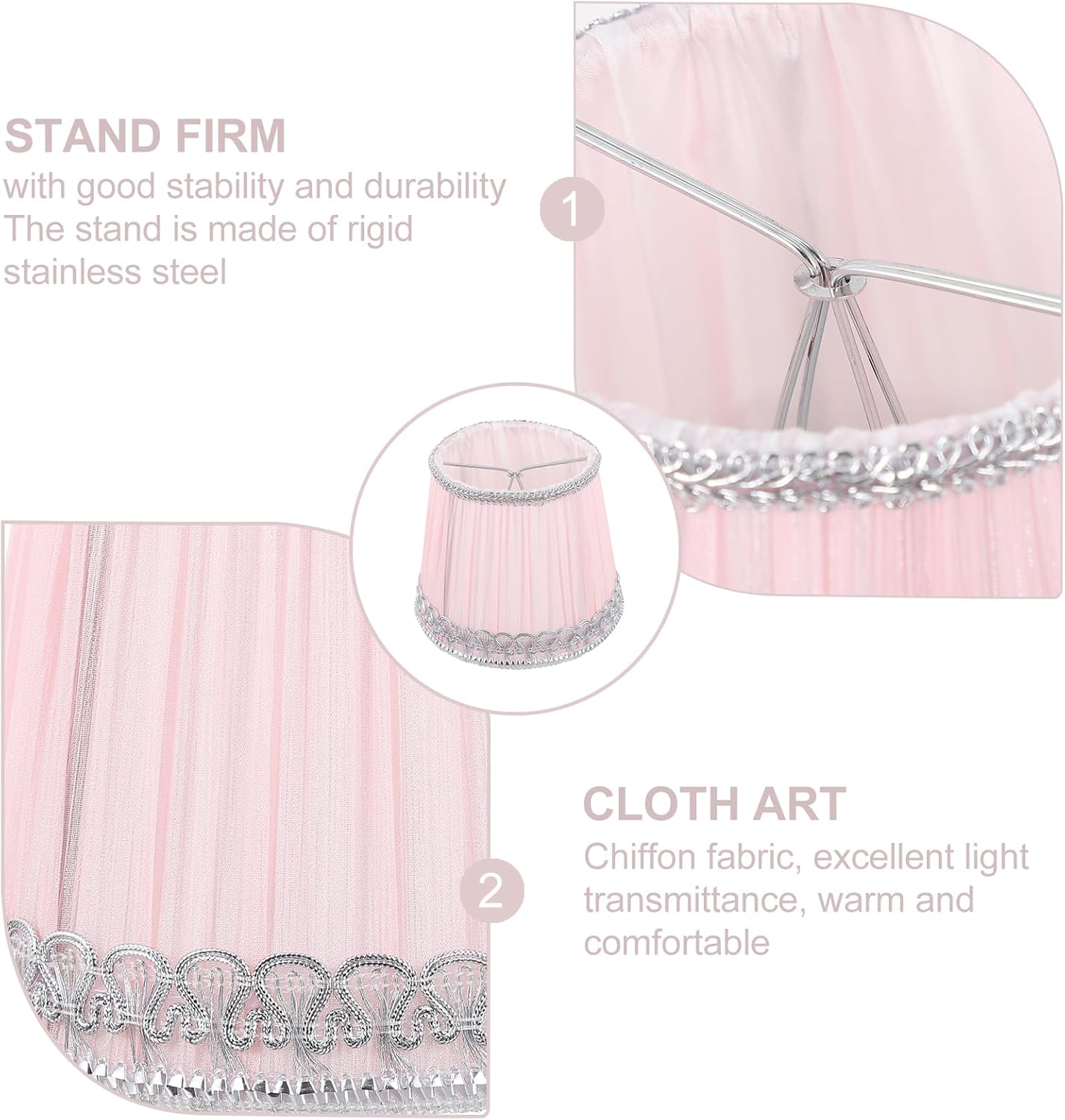 Fabric Lampshade Accessory Light Cover Replacement for Indoor Decor Elegant Pleated Design Easy to Install Structure Warm Atmosphere for Bedroom and Living