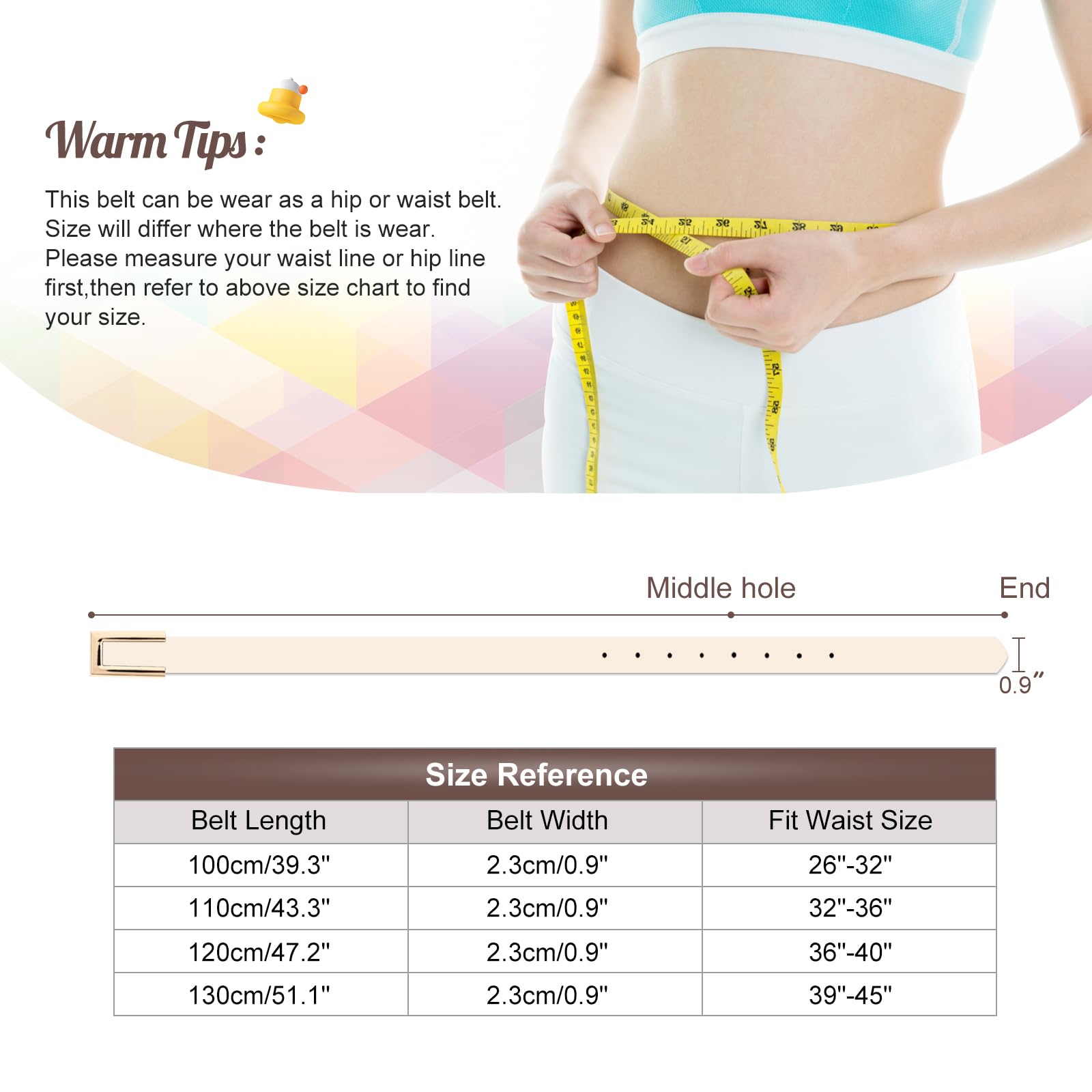 SUOSDEY Paquete de 3 cinturones de cuero ajustados para mujer, cinturón de mezclilla para vestido con hebilla de aleación