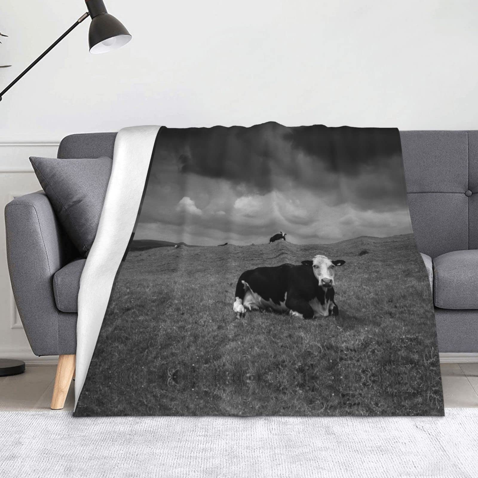 Couverture polaire vache douce pour vos soirées cocooning au salon