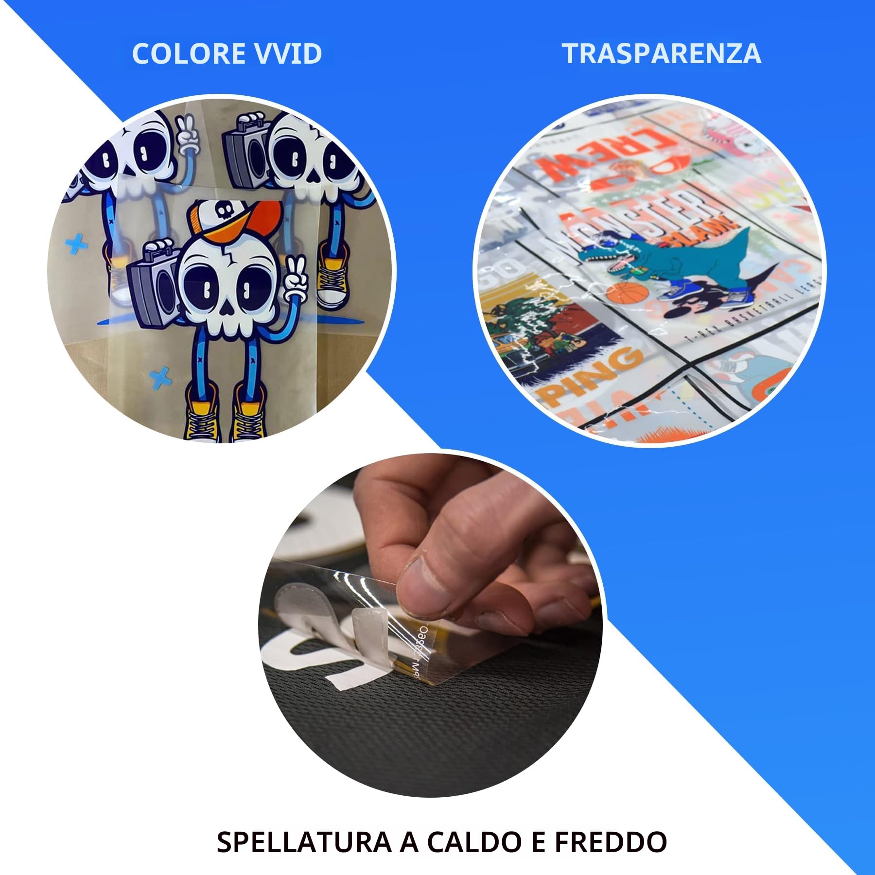 A3 (29,7cm x 42cm) 100 fogli DTF Transfer Film Stampa Diretta per Sublimazione Matt Doppio Lato, Clear DTF PET Transfer Film Fogli di Carta per Stampante Inkjet