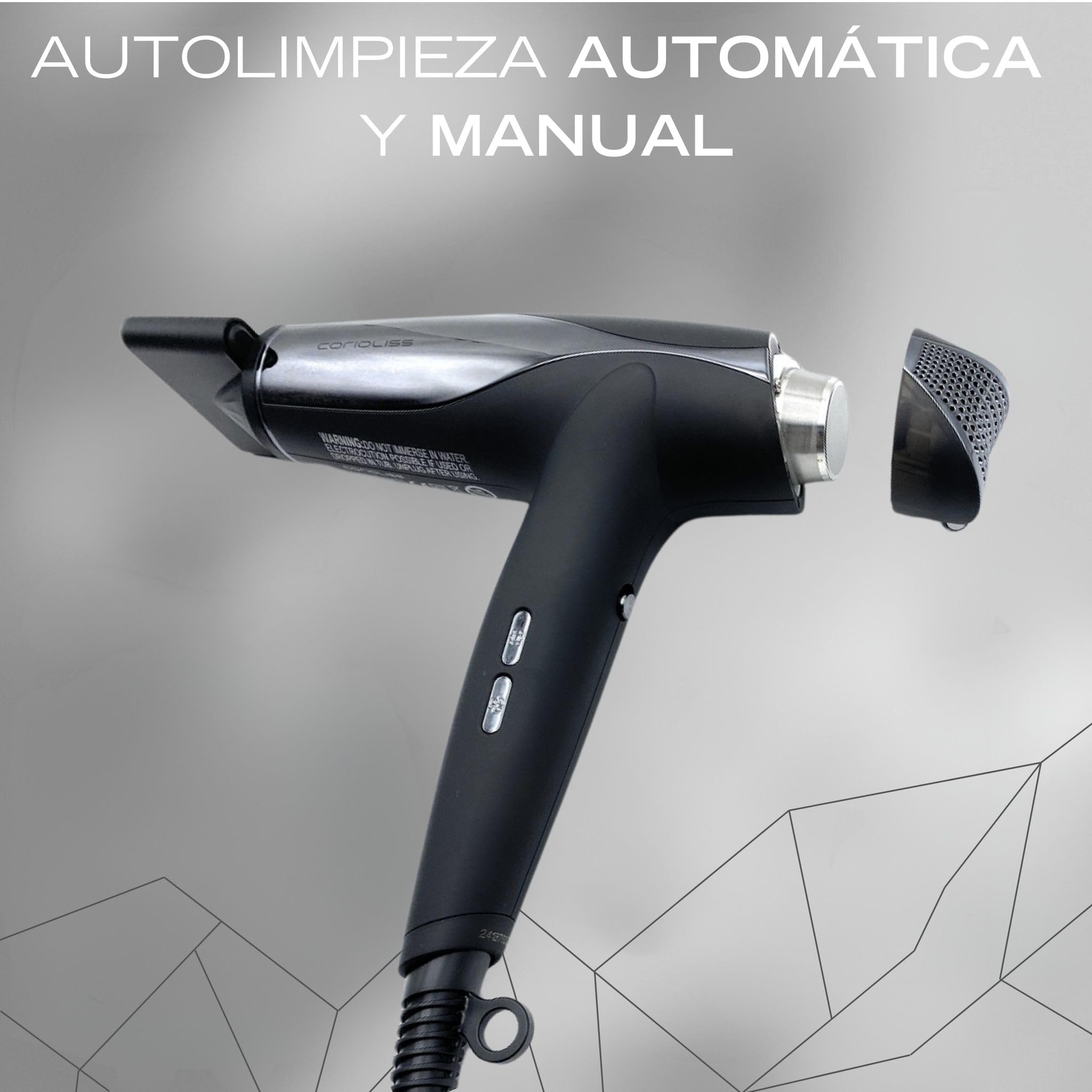 Corioliss Secador de Pelo Profesional Wind con Generador Iónico | Motor BLDC 1500W | Ligero y Silencioso | Difusor y 2 Boquillas Magnéticas | Control LED de Temperatura y Velocidad
