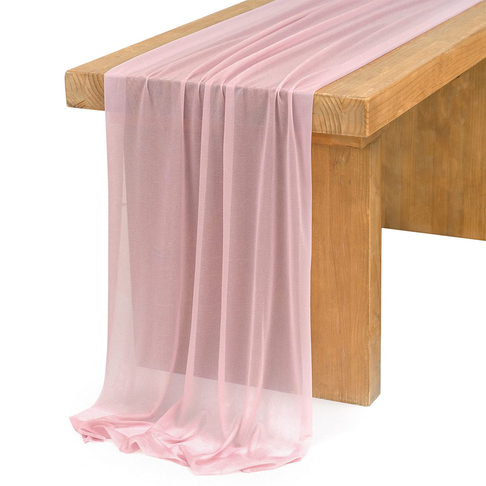 Ivory Table Runner - 14ft Sheer Chiffon for Weddings -13