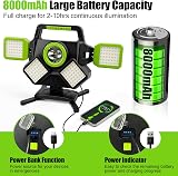 SYLSTAR 55W Rechargeable Work Light, 5000 Lumen Magnetic Base, IP65 Waterproof, Folding & Rotating LED, 6 Modes, Portable Cordless Light for Garage, Workshop, Construction, Car Repair, Camping - 4