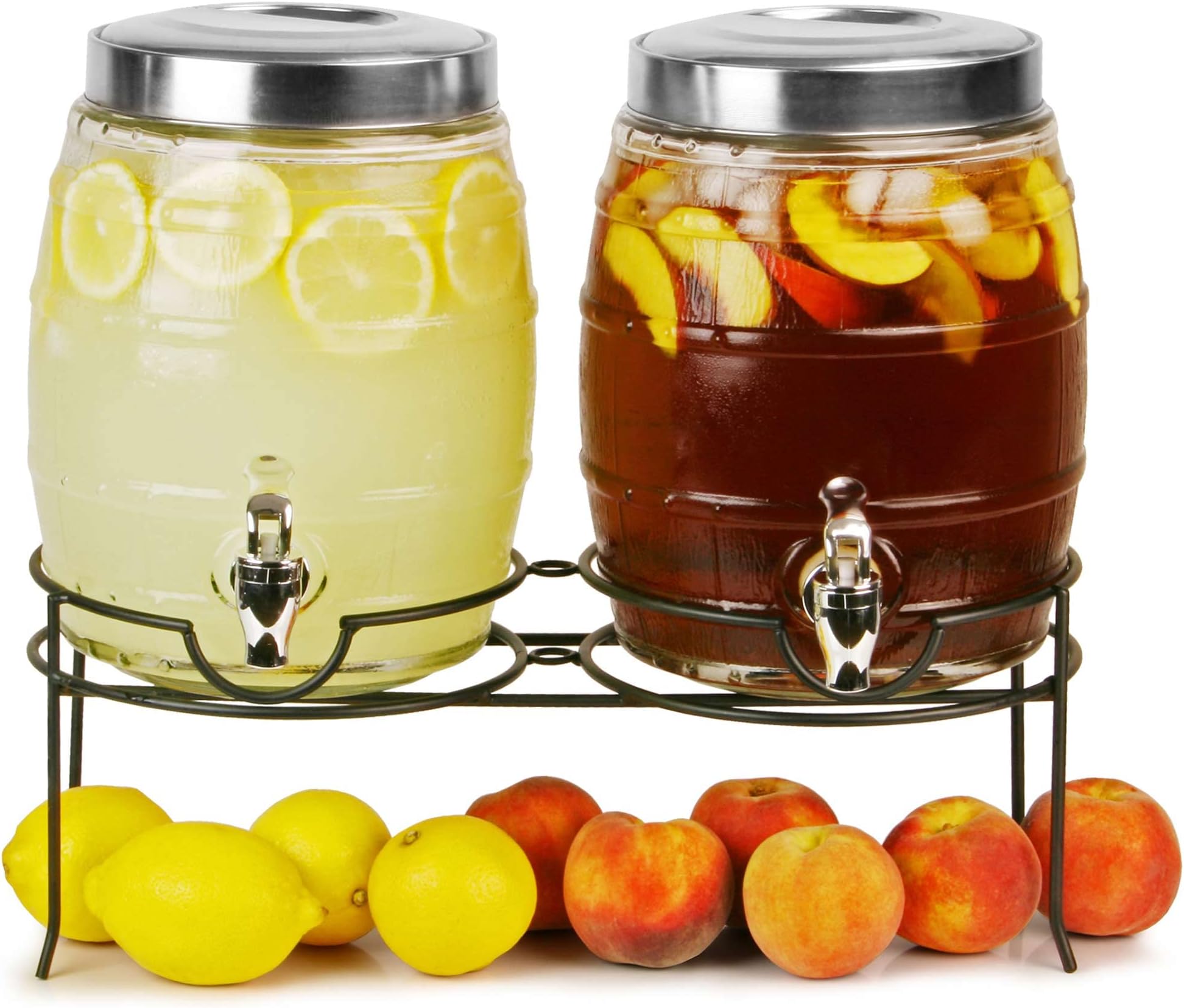 Bar@drinkstuff Dual Barrel Beverage 10ltr Dispenser with Stand, DS28541, Single