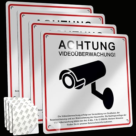 Videoüberwachung | Videoüberwacht | Achtung Video | Aufkleber | Schild | Warnung Video | Hinweis