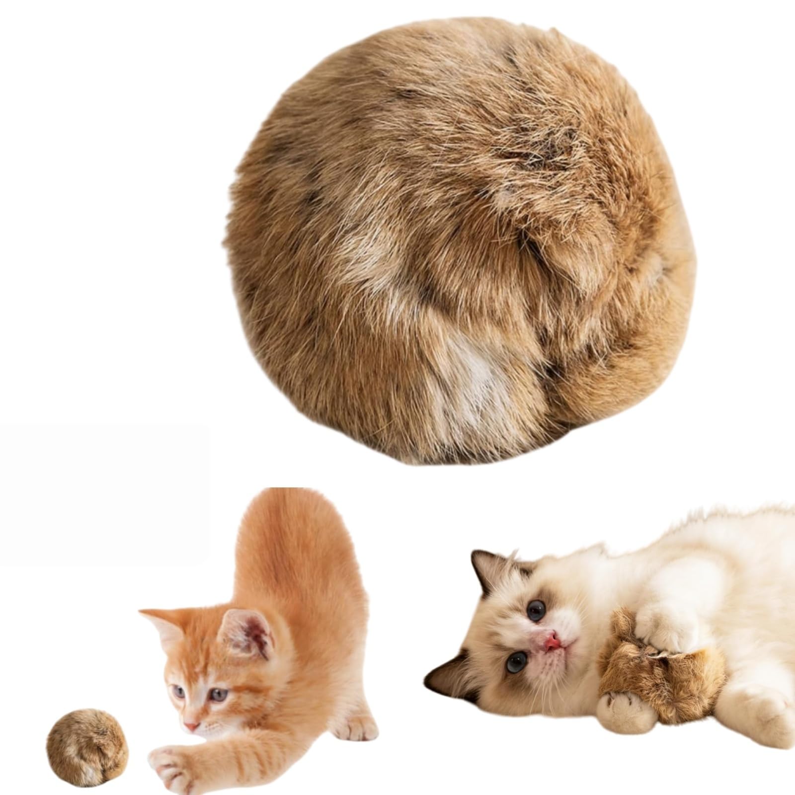 Imitation Rabbit Fur Ball Cat Toy,Rabbit Fur Ball,Soft Fluffy Cat Toy Ba-Ll,F-Ur Ba-Ll C-At Toy,For Chasing, Soft, Washable & Fun To Chase For Exercise Bonding,Toys For Indoor Cats, For Playing