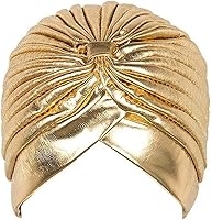 Vista 1 de canjoyn Sombrero turbante unisex, de poliéster vintage, plisado, diadema cruzada para el cabello árabe, turbante de quimioterapia