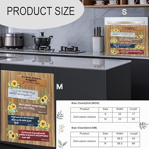 Miniatura 6 de Calcomanía magnética para lavavajillas con versículos de la Biblia cristiana, calcomanías magnéticas rústicas inspiradoras con versículos de la