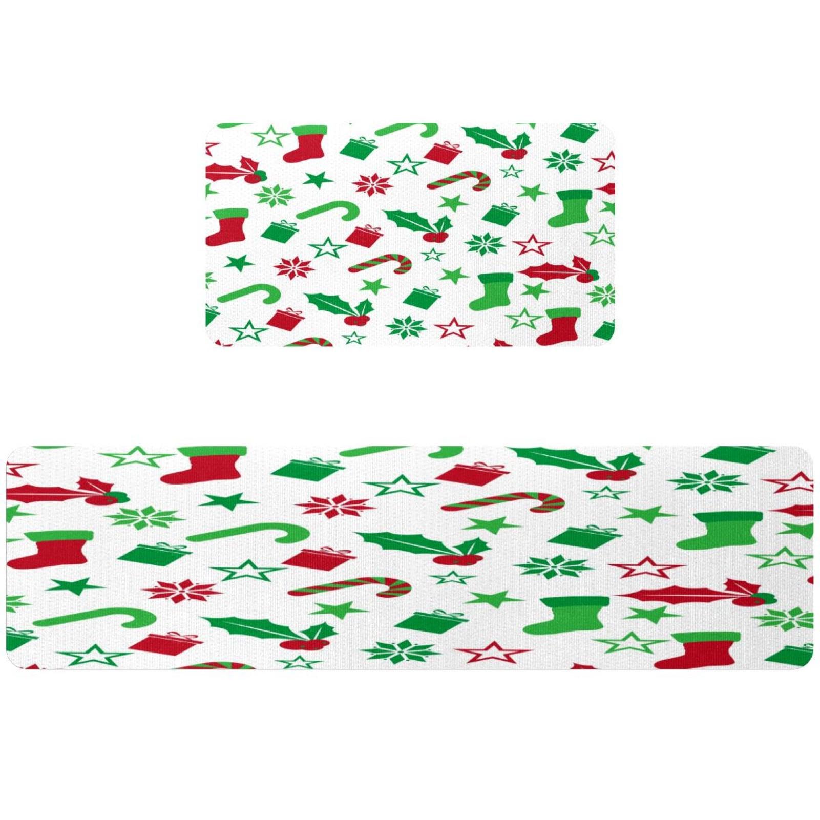 Alfombrillas de cocina para pasillo y cuarto de lavado navideño