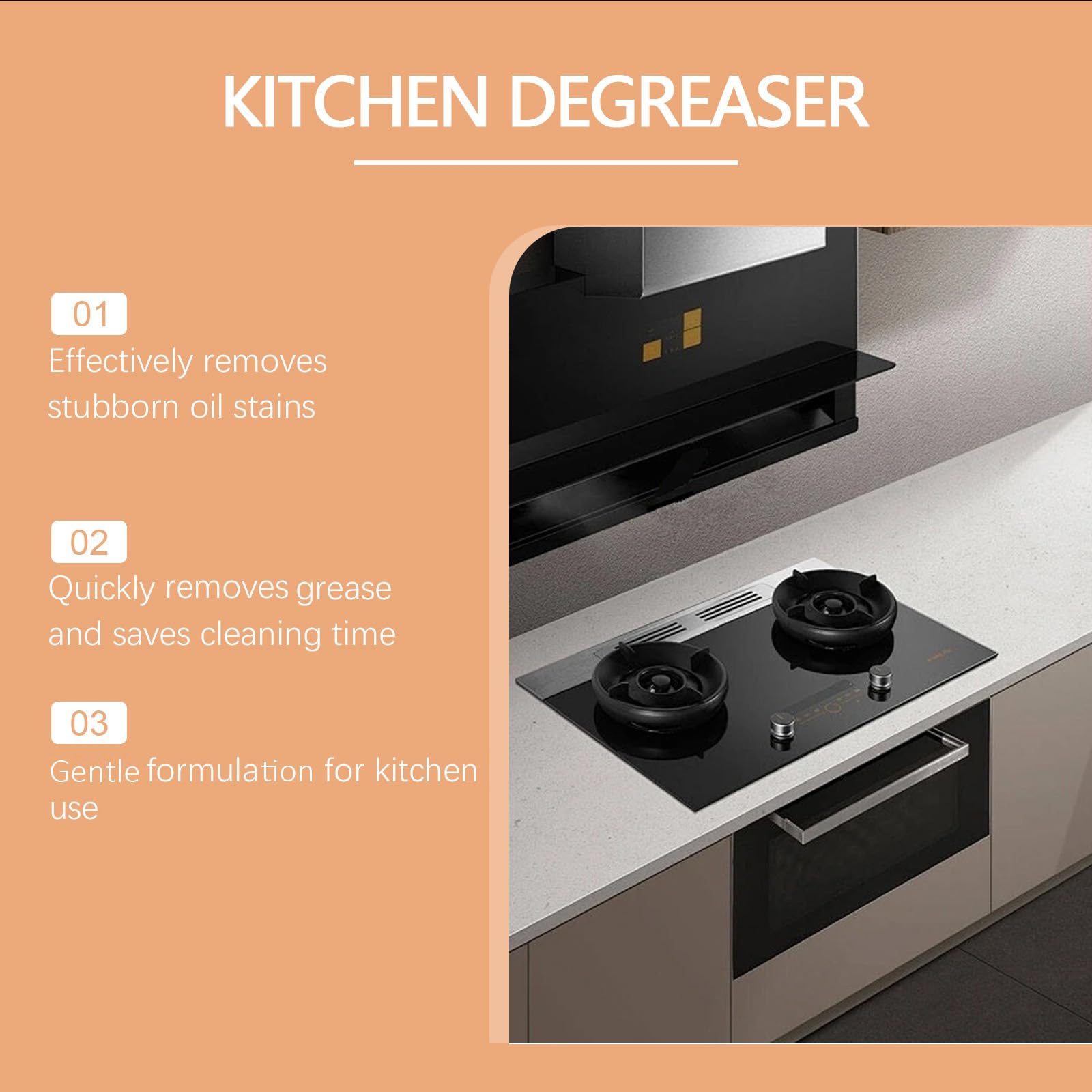 Heavy Duty Kitchen Degreaser Spray für Ölfett und Stains.Kitchen, Mehrzweck-Schaumreiniger für Backofen, Herd, Dunstabzugshaube, Mikrowelle. Reinigungsspray für Küchengeräte. (5pcs)