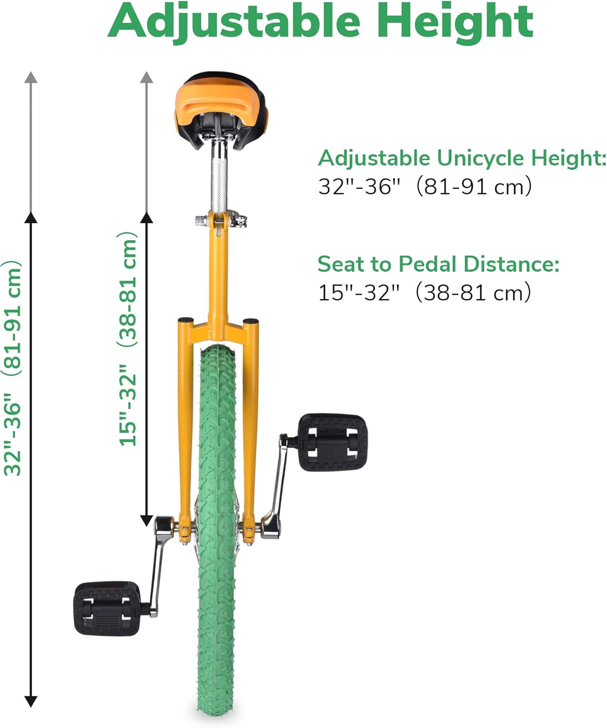 ZeHuoGe 20" Wheel Unicycle with Excellent Manganese Steel Frame Leakage Protection Mute Bearing Cycling Outdoor Sports Fitness Exercise US Delivery