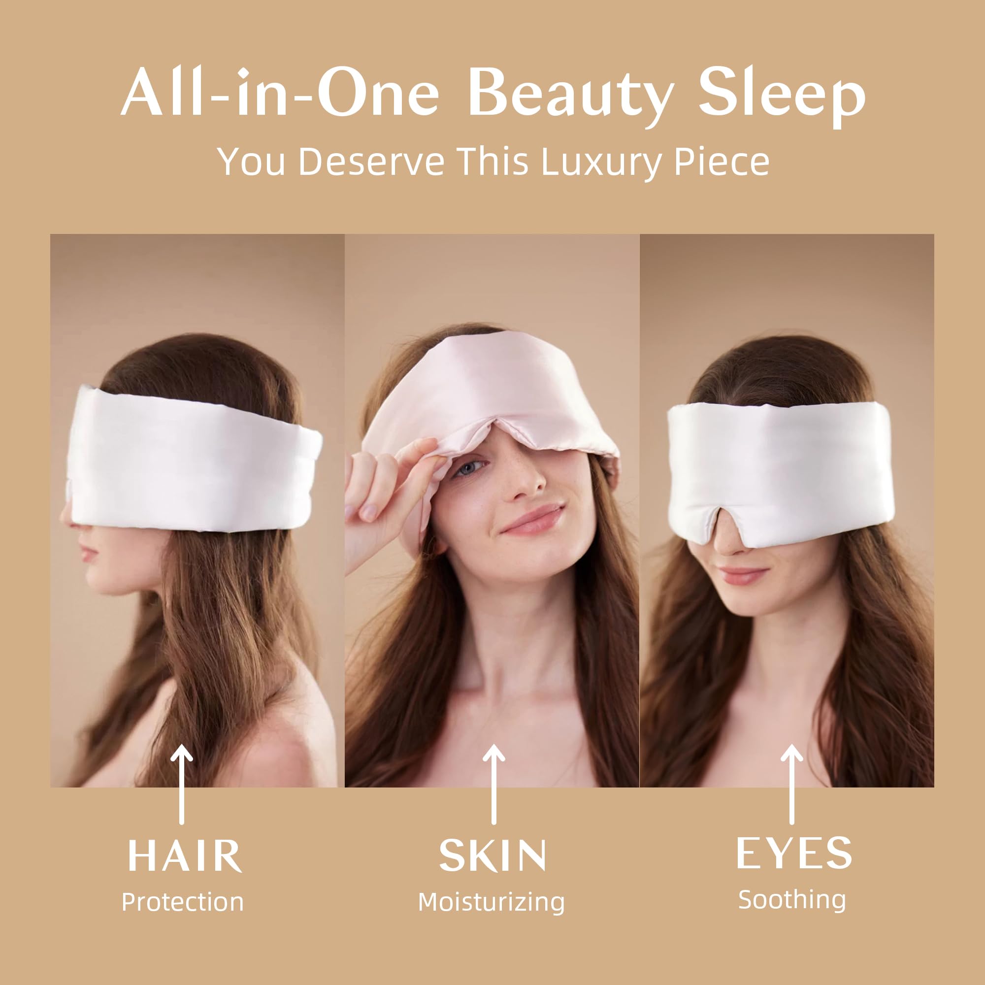 Antifaz para dormir de seda de morera 100 % para hombre y mujer, con diadema ajustable, tamaño completo, antifaz grande para dormir con los ojos vendados para un oscurecimiento total durante toda la