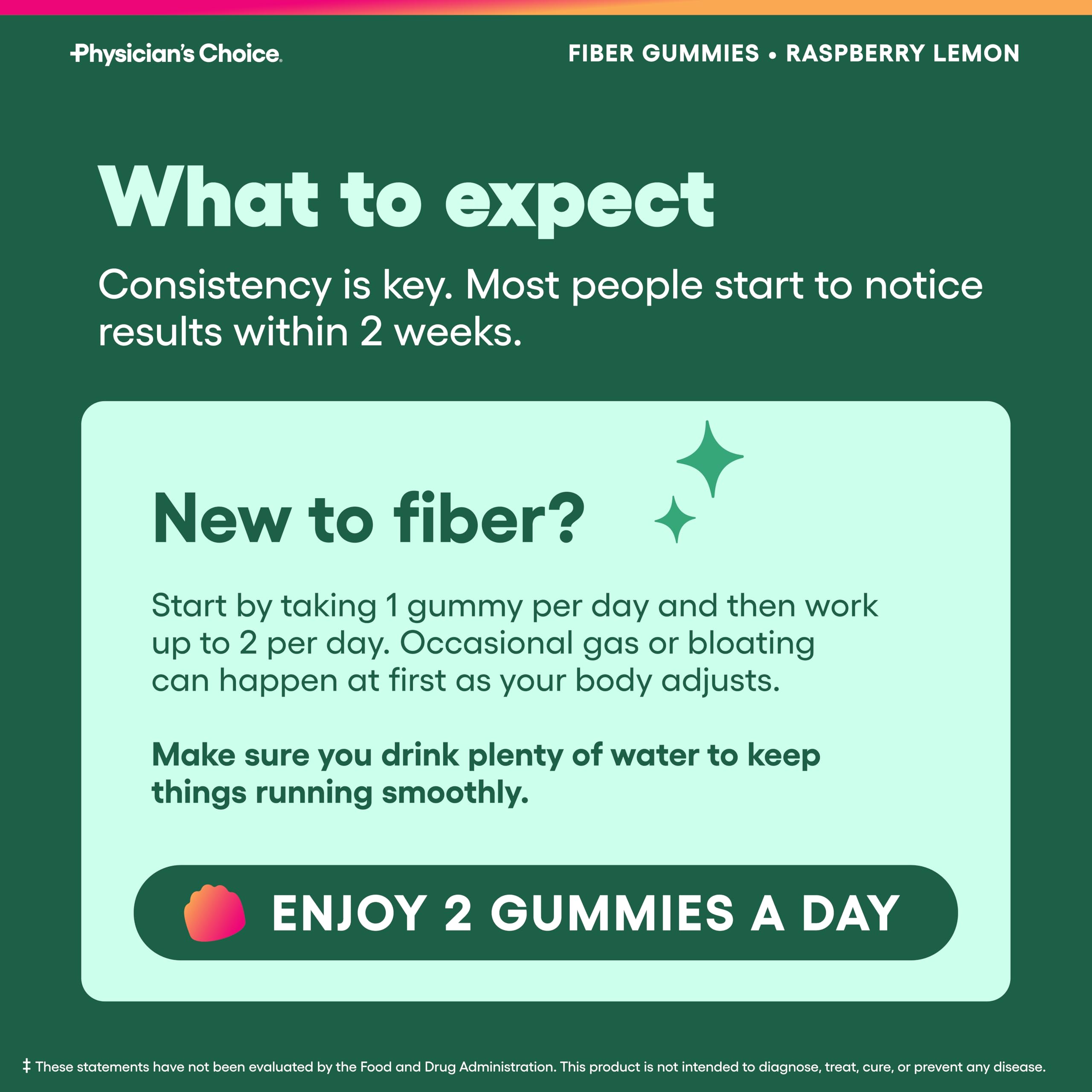 Physician's CHOICE Fiber Gummies for GLP-1 Support - No Sugar Added & Vegan - Raspberry Lemon - Natural Chicory Root Prebiotic Fiber Gummy - Digestive Health & Regularity for Women & Men - 60CT — Amazon image 4